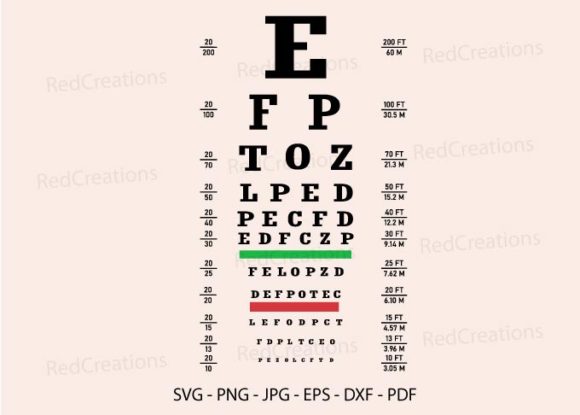 Eye Test Chart, Vision Exam: Graphics for Crafts