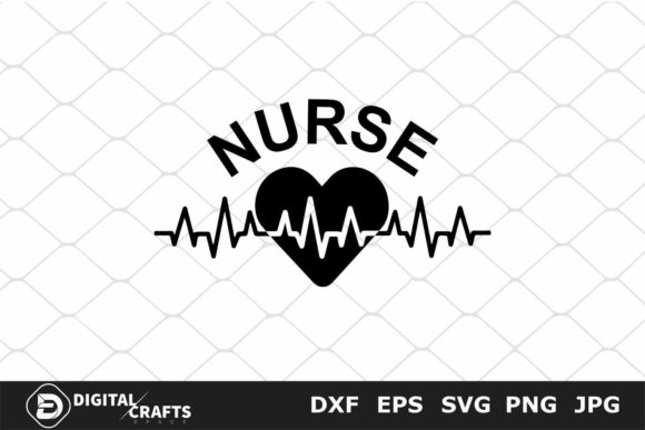 Nurse Heart, Heartbeat SVG: Graphics for Crafts