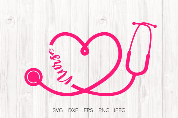 Nurse Heart Stethoscope SVG: Graphics for Crafts