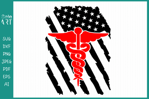 Nurse USA Flag SVG: Graphics for Crafts